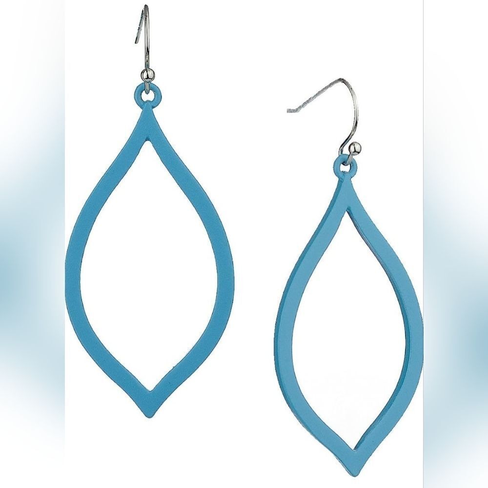 🩵Blue Hollow Leaf Shaped Dangling Earrings